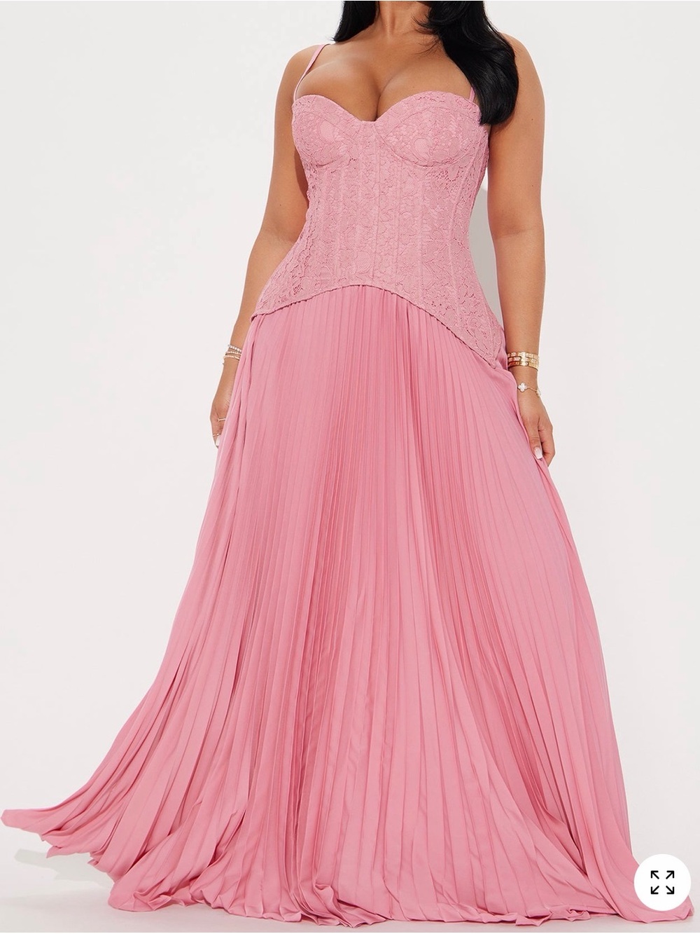 Fashion Nova Dusty Rose Pleated Dress